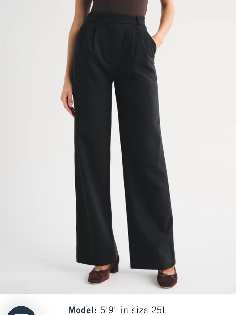 Abercrombie & Fitch Black High-Rise Wide-Leg Trousers